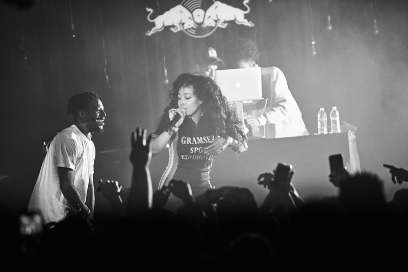 Isaiah Rashad performs with SZA at The Echoplex as part of Red Bull Sound Select Presents: 30 Days in LA, in Los Angeles, CA, USA on 14 November, 2016. // Koury Angelo / Red Bull Sound Select / Content Pool // P-20161115-01298 // Usage for editorial use only // Please go to www.redbullcontentpool.com for further information. //
